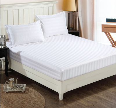 Sábana bajera 220T-300T polycotton satin stripe