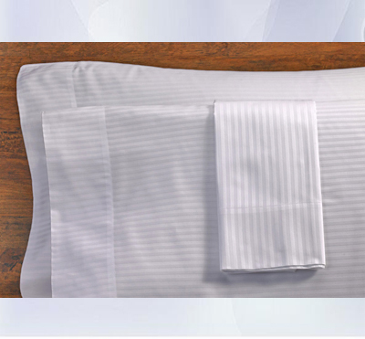 Funda de almohada de ropa de cama de hotel con rayas de satén CVC