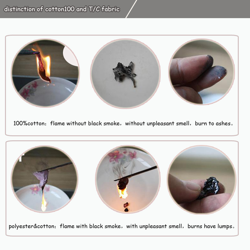 Distinguish between 100% cotton and polyester cotton